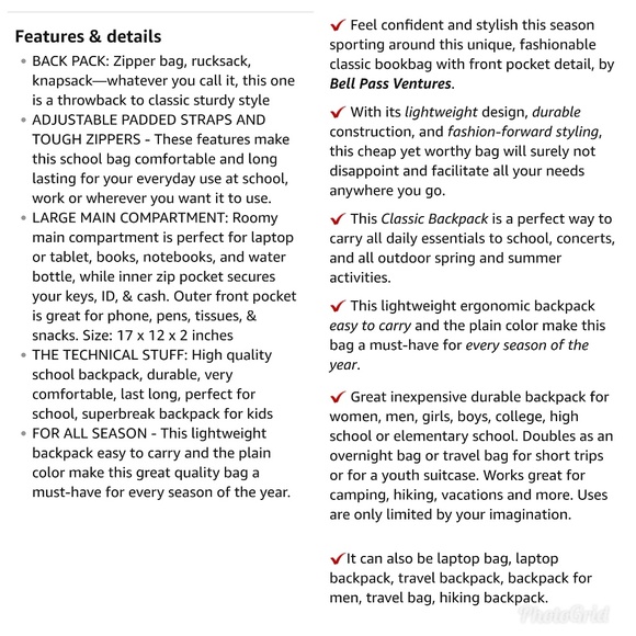 CLASSIC REINFORCED BACKPACK - Picture 4 of 4